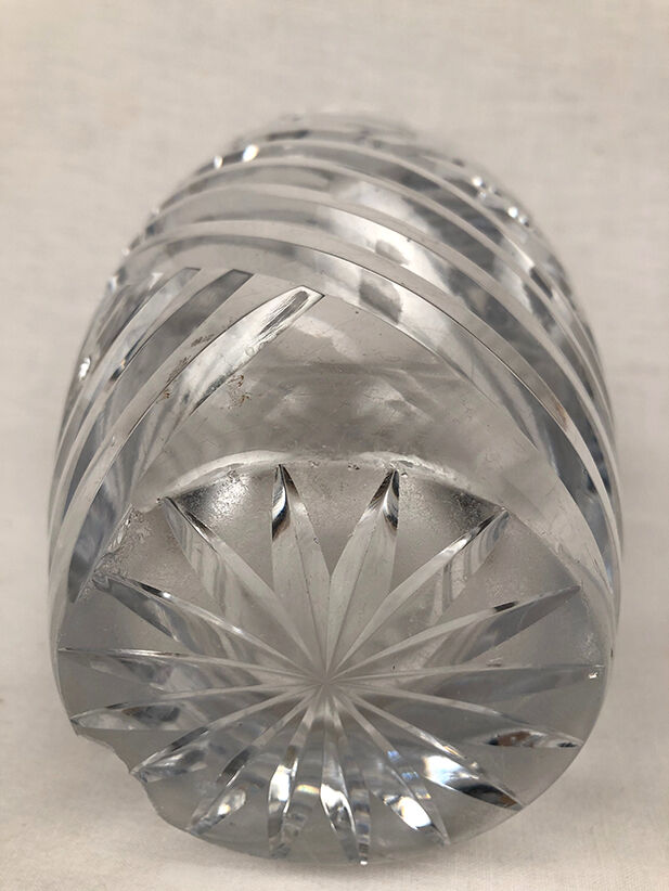 Carved crystal vase