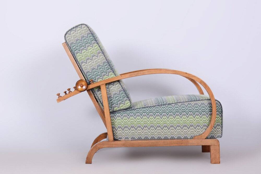 Art Deco Lounge Chair attributed to Jindřich Halabala for Up Závody, Former Czechoslovakia, 1920s