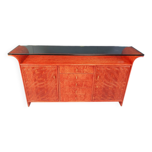 buffet vintage en rotin, - 1970