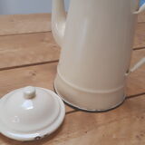 Cream metal teapot