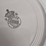 Antique service – KG Lunéville – 12 plates with red & green floral decoration