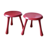 Lot 2 red stools Ingvar Kamprad