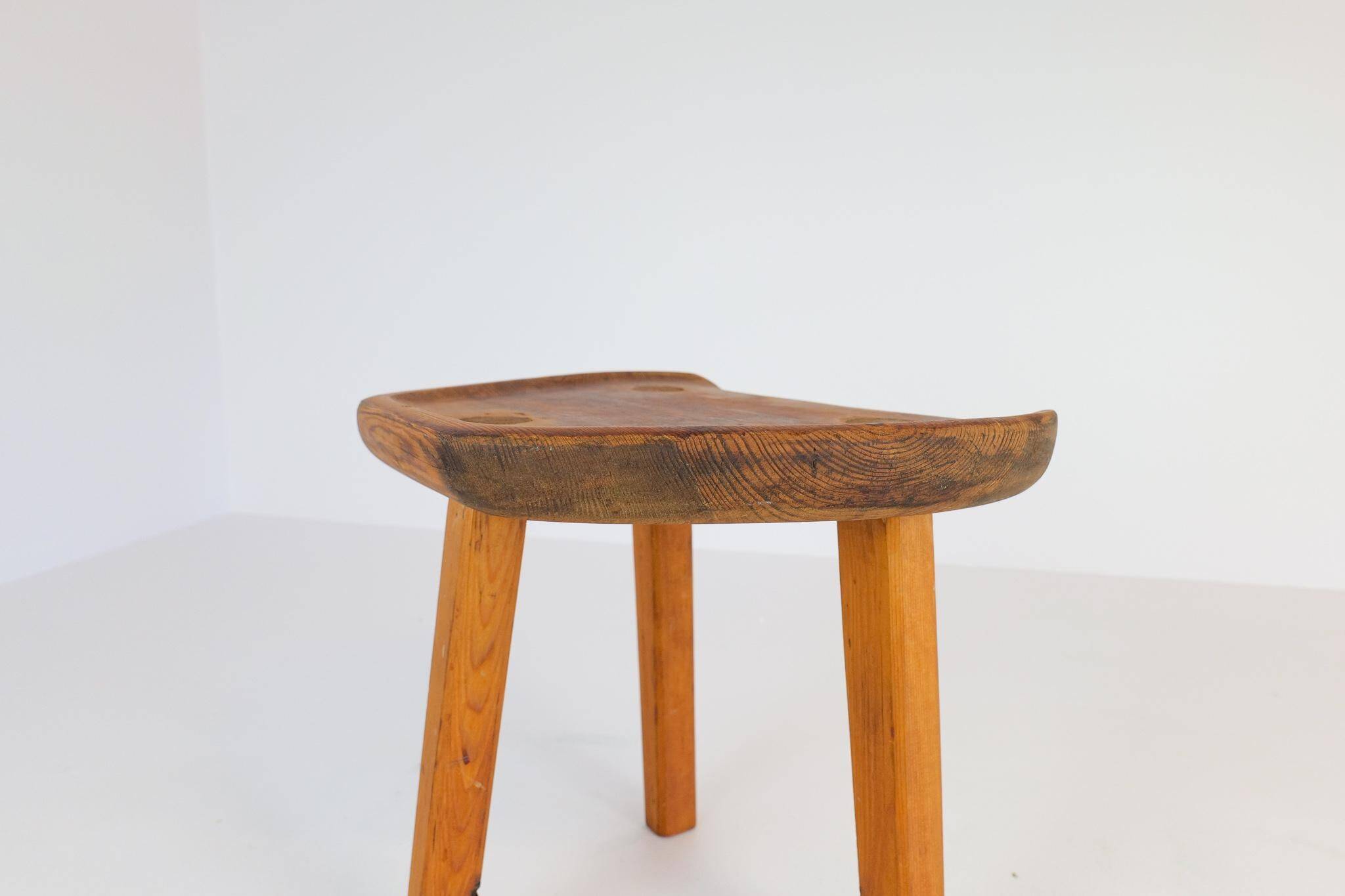 Swedish pine stool, 1960s