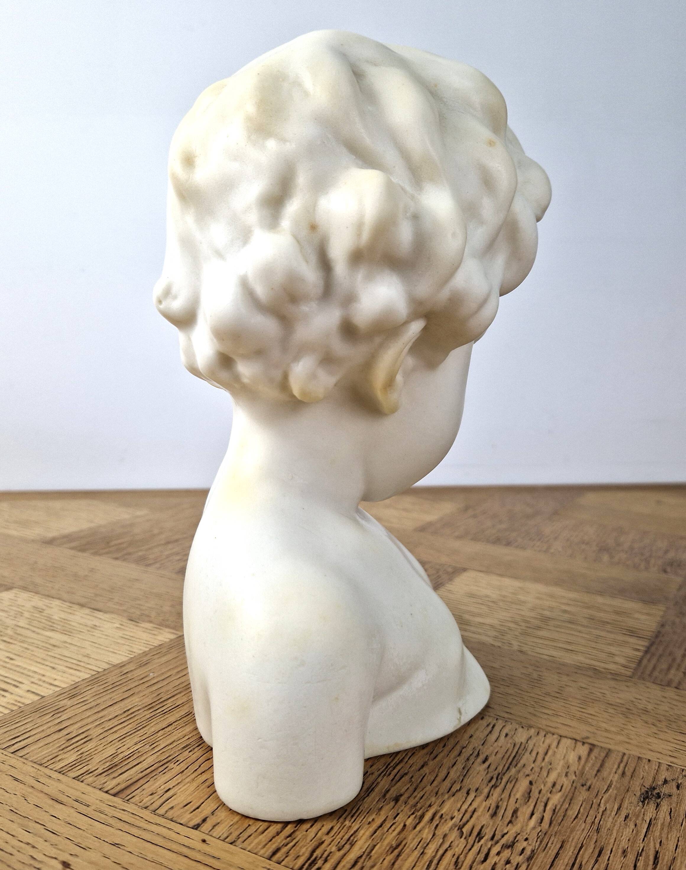 Vintage wax child statue - sculpture