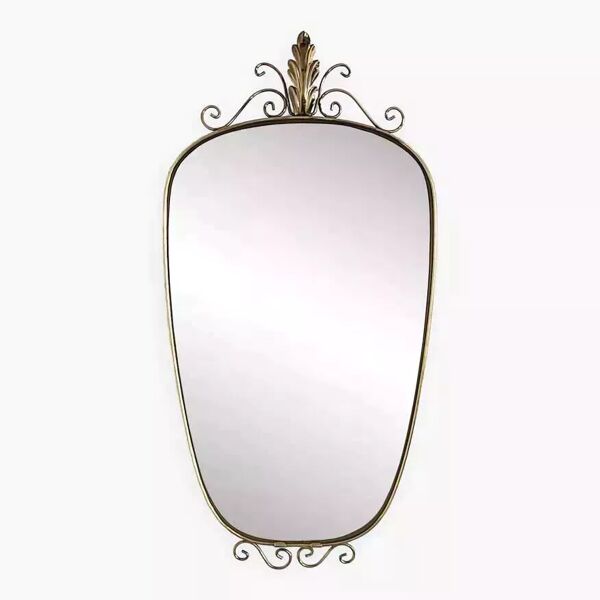 Miroir rétroviseur et forme libre des années 50 - 60 sur cadre laiton
