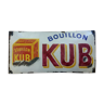 Old enamelled plate "Bouillon Kub" 24x49cm 1920