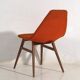 Wooden chair with orange fabric, c.1960