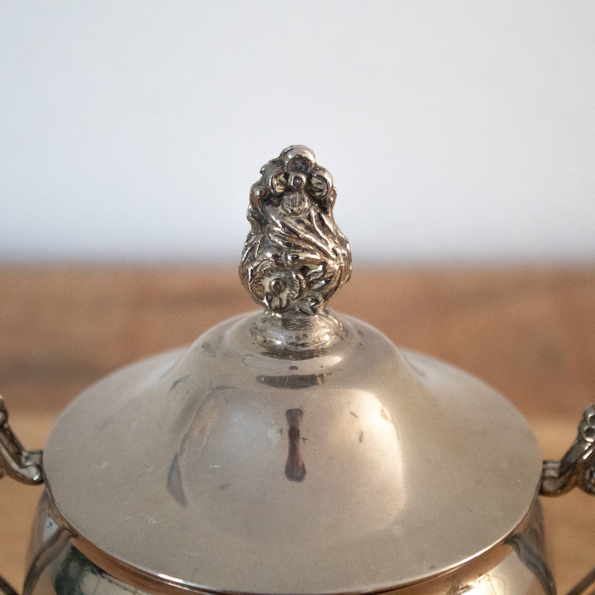 Antique Silver Plated Sugar Bowl & Creamer Set: Old Milk and Sugar Tablewar