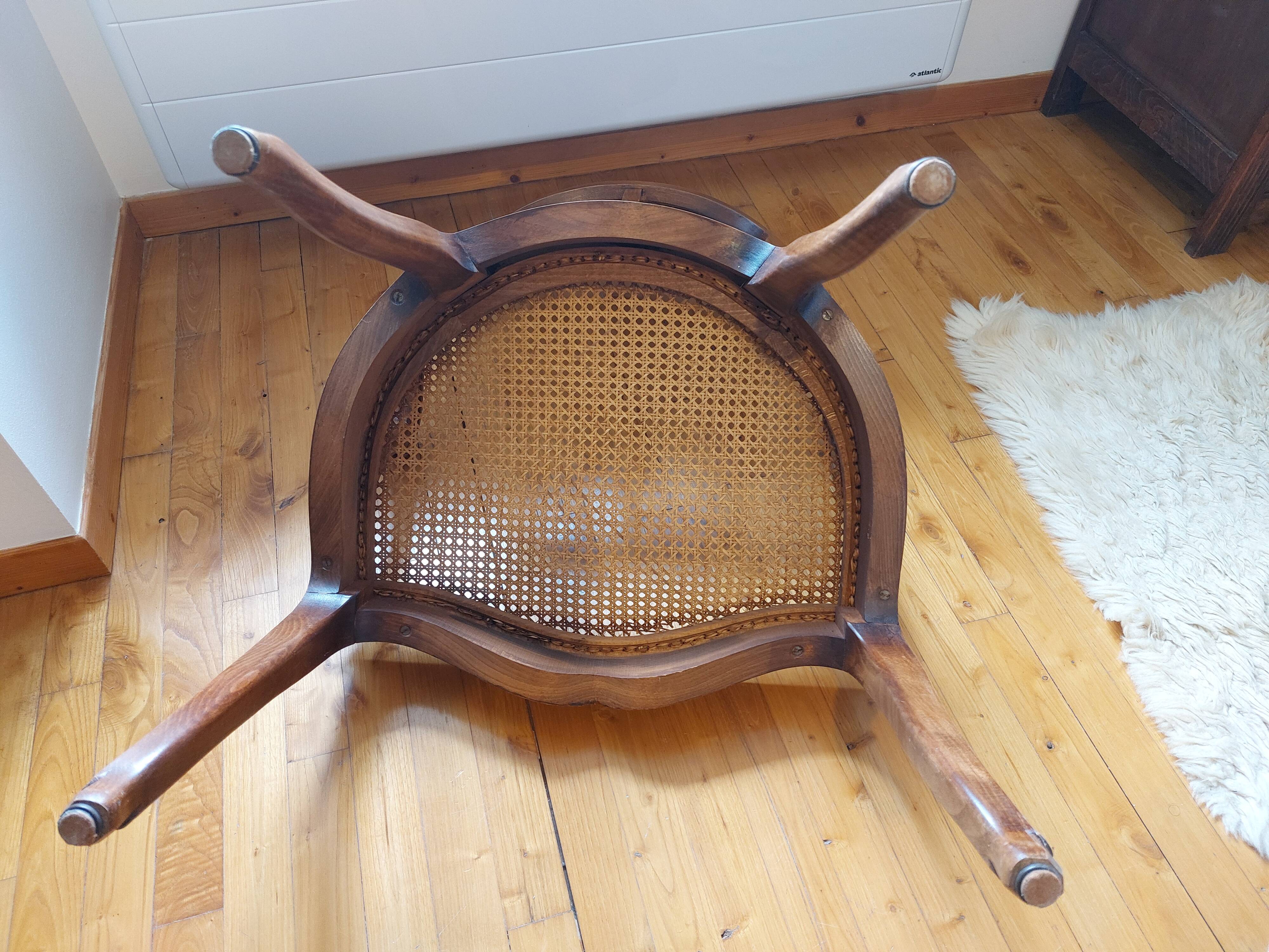 Louis XV style caned armchair