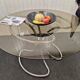 Chrome and smoked glass table.