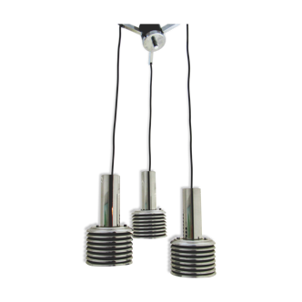 Suspension 3 lumières en cascade vintage années 70
