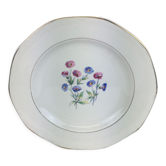 Old artisanal dish of round shape made in France Digoin Sarreguemines
