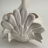 Large vintage white ceramic pot cover Pigeon