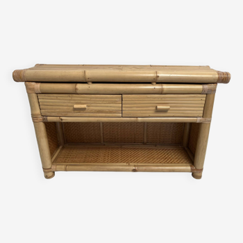 commode /console en bambou vintage