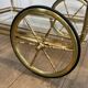 Rolling Table with Large Brass and Glass Wheels, Maison Jansen, Circa 1940