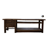 XL central island workbench oak