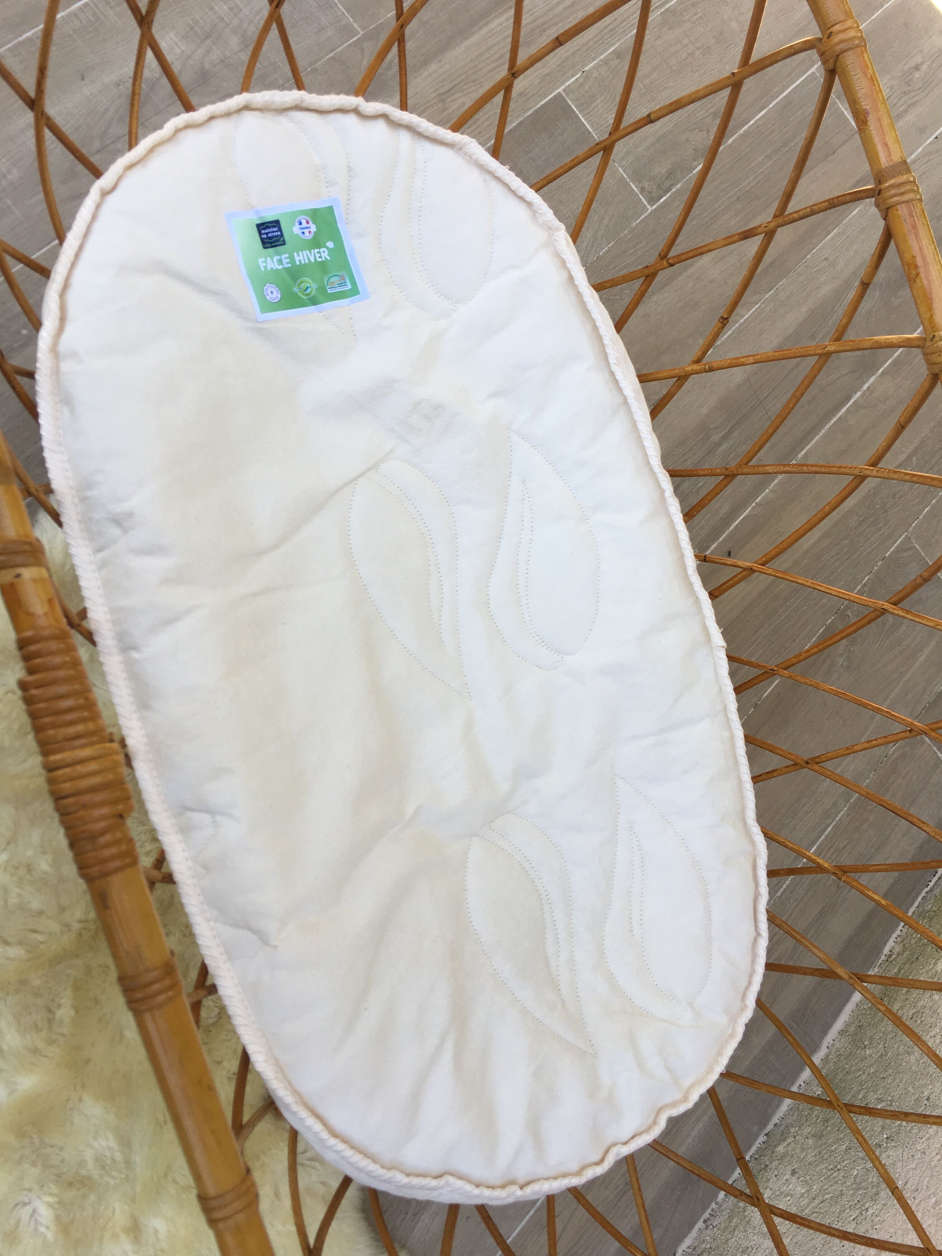 Vintage rattan cradle