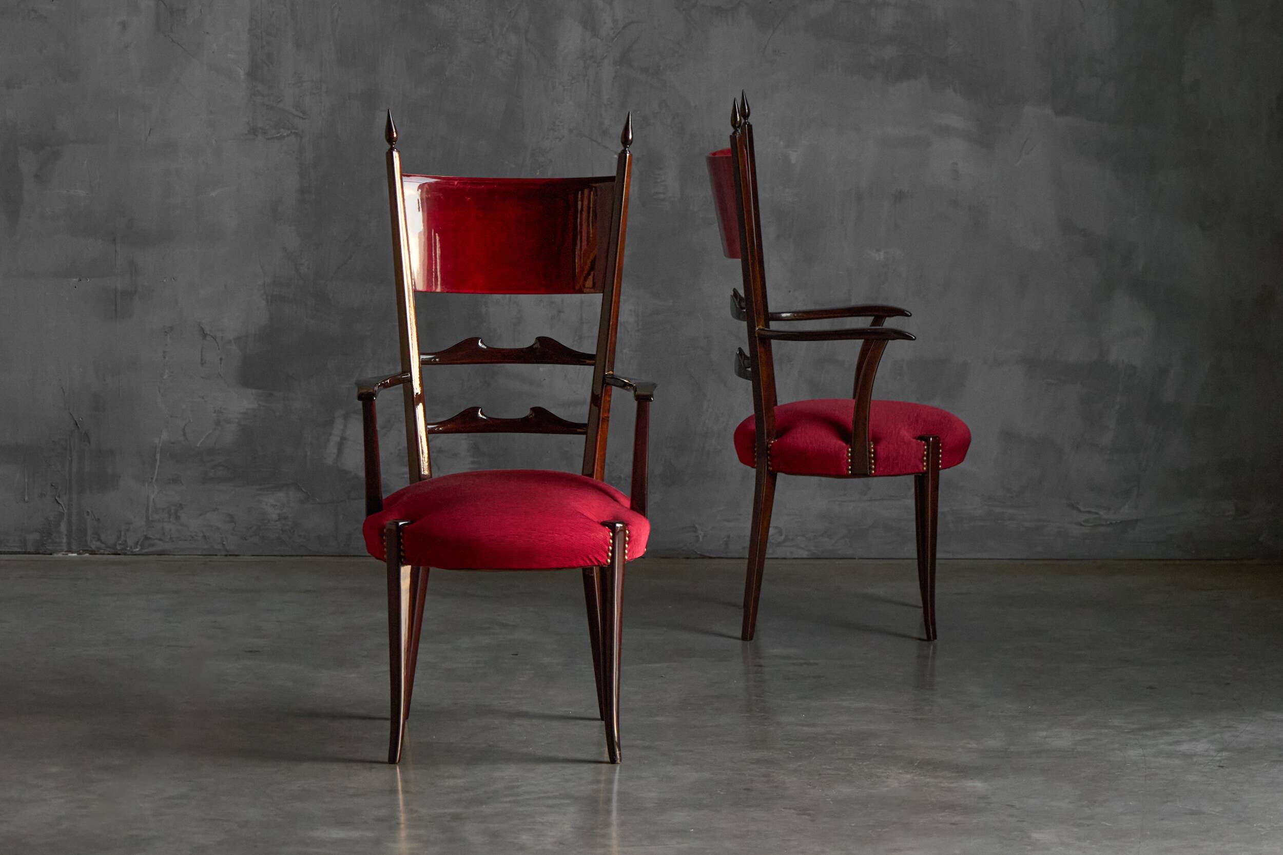 High-back dining chairs by Aldo Tura, Italy, 1962