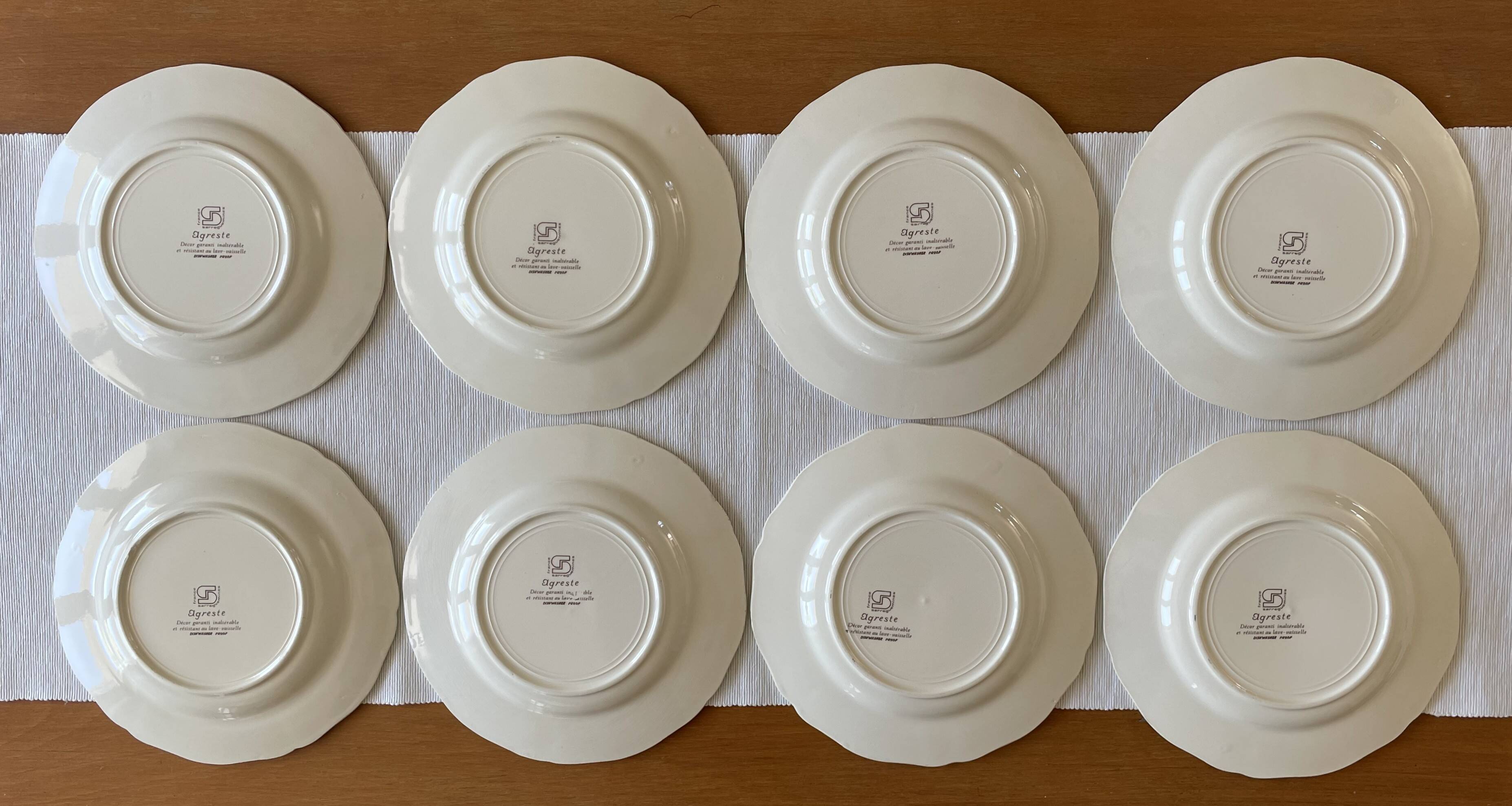 8 antique dessert plates in Sarreguemines earthenware