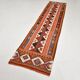 Orange & Brown Vintage Kilim Runner Rug, Oriental Pattern Hallway Carpet