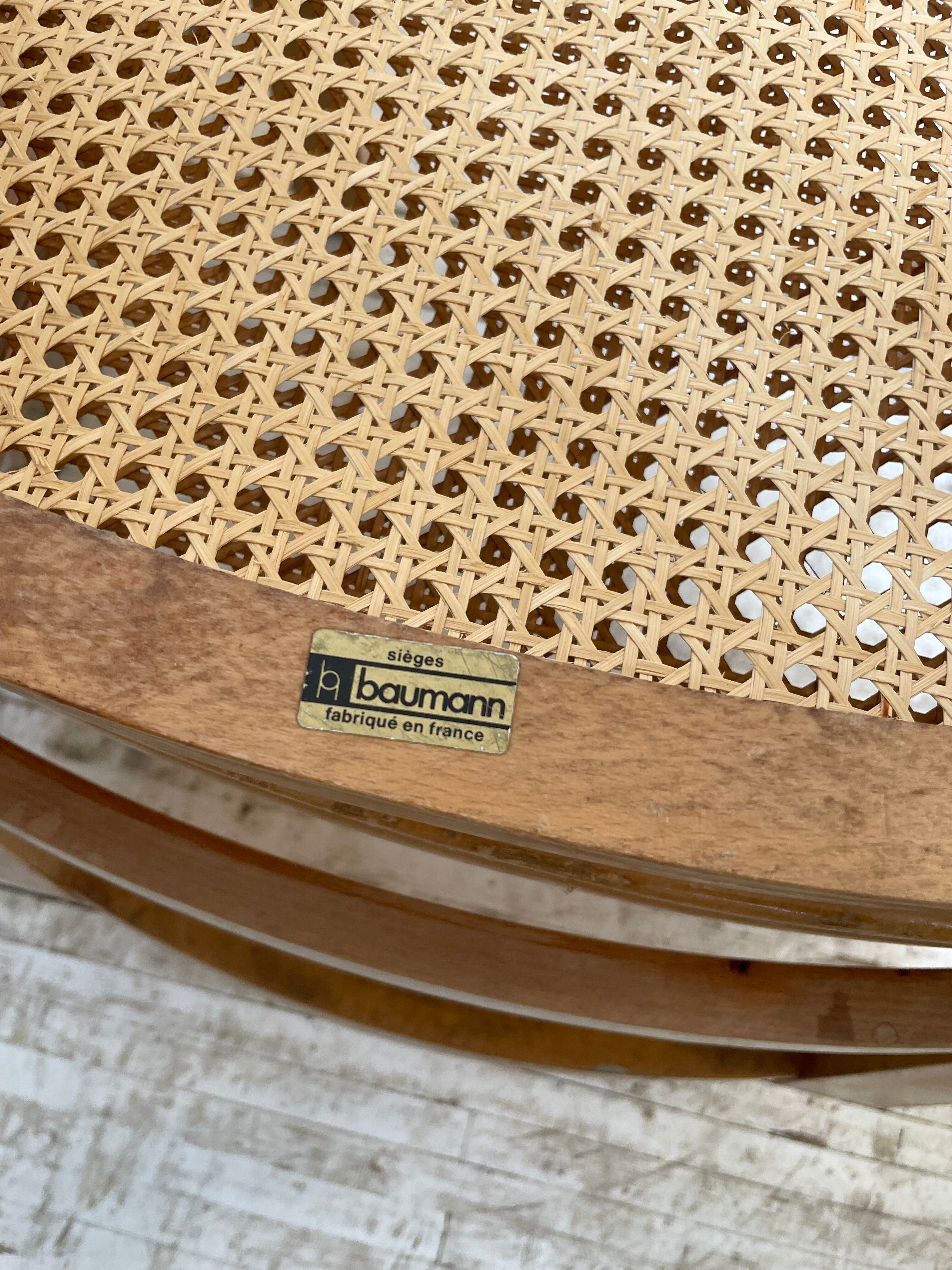 Pair of Baumann chairs beech and cannage