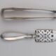 Absinthe spoon and tongs in silver-plated metal with hallmark
