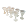 Series of 9 opalin glass cups