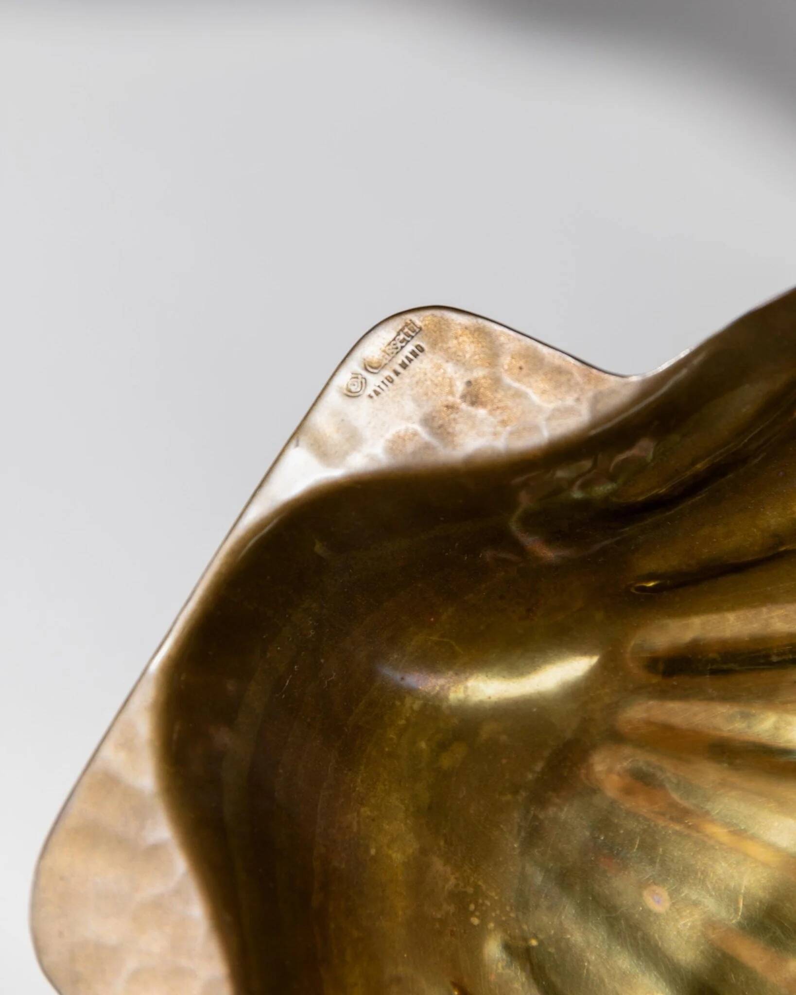 Vintage brass coupe by Renzo Cassetti - Mid-Century design Italy 1960s - Christmas gift idea, elegant retro table decoration, centrepiece.