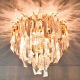 Mid-century modern Italian Venini chandelier in Murano glass Triedri