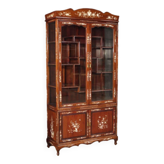 Vitrine orientale en bois d'acajou