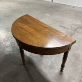 Charming antique modular half-moon table in solid wood