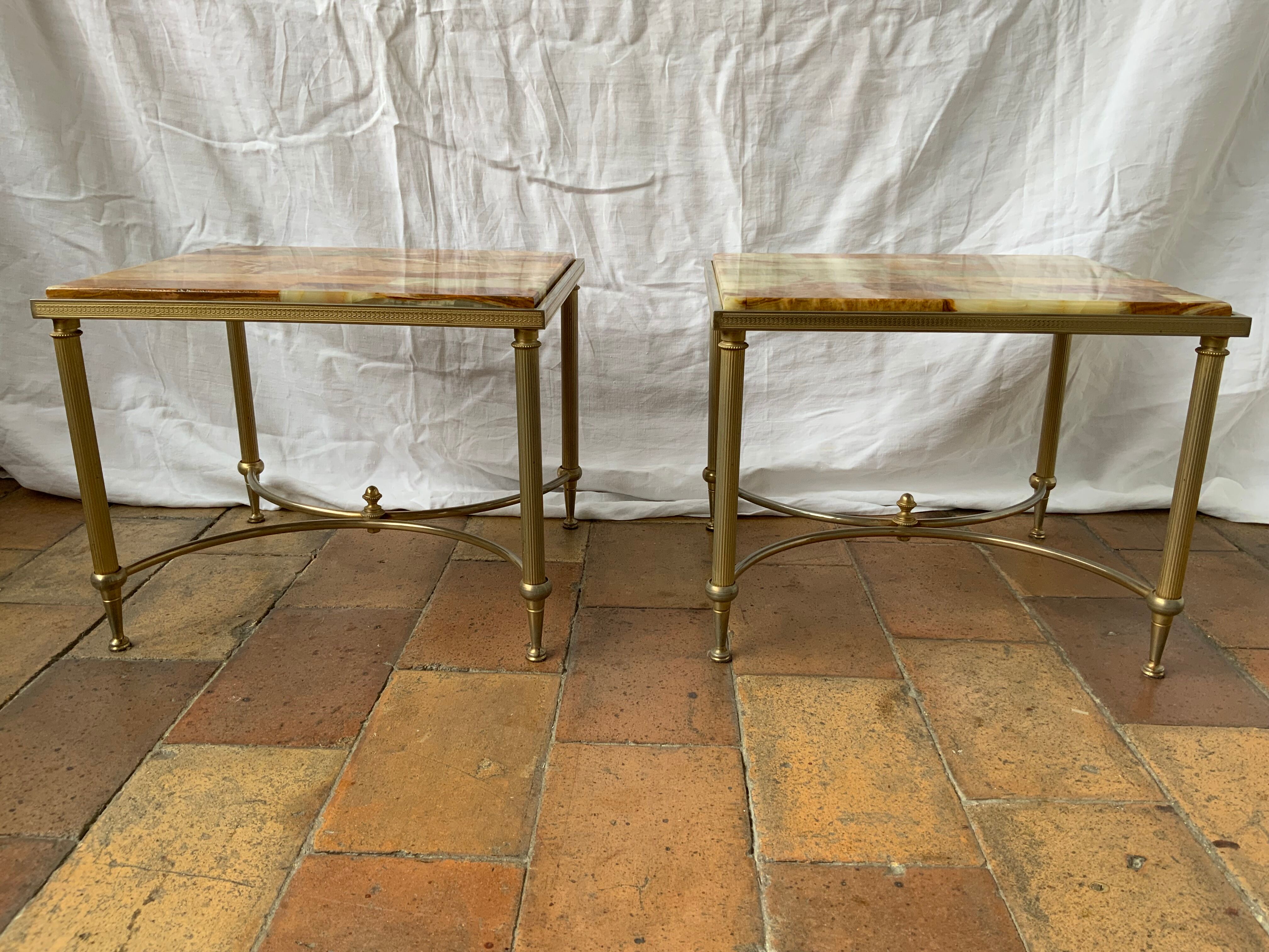 Pair of vintage marble coffee tables