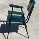 Rare green leatherette armchair, by "Colette Gueden", designer from the 1950s