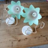 Pair of vintage tulip pendant lights