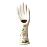 Baguier soliflore en porcelaine main tatouée fleurs