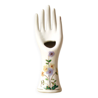 Baguier soliflore en porcelaine main tatouée fleurs
