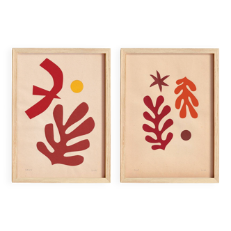 A duo of contemporary collages inspired by Matisse signed eawy.