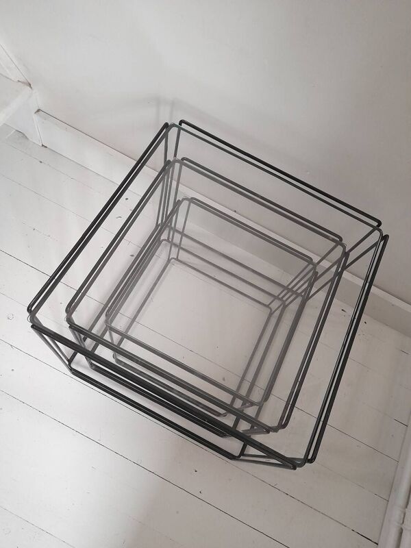 3 tables gigognes Max Sauze pour Isocèle 1970s
