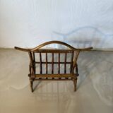 Vintage rattan magazine rack – natural curves and bohemian spirit
