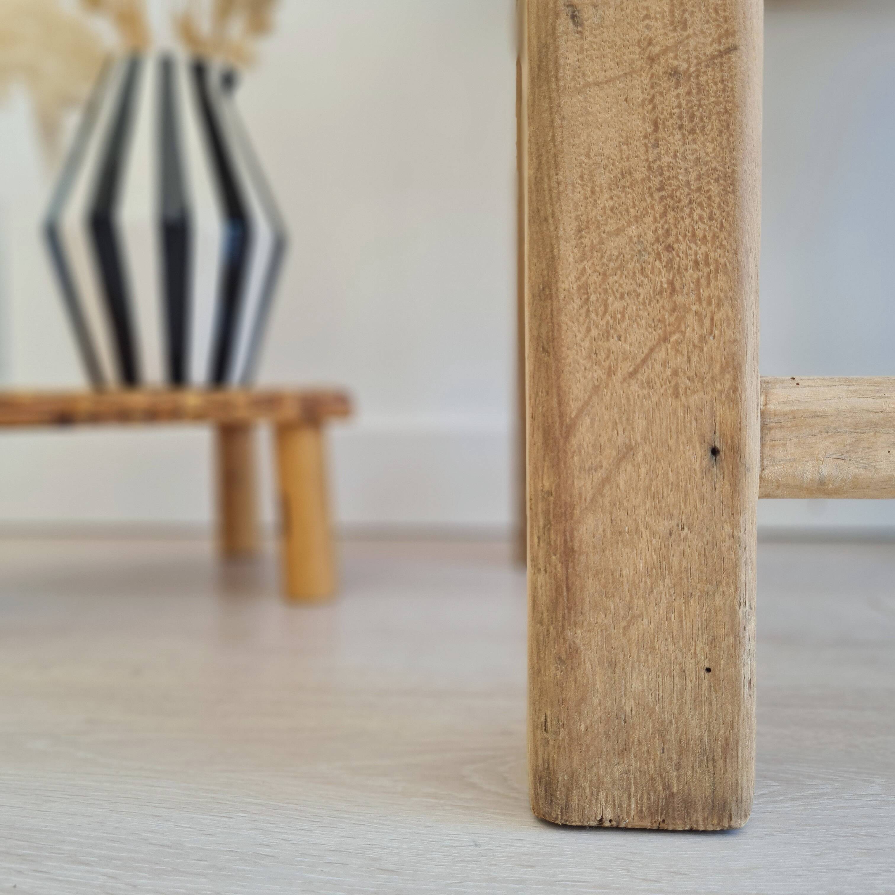 Brutalist table - oak side table