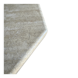 Beige Travertine Sculptural Coffee Table — Hexagonal Solid Natural Stone, Brutalist Design
