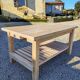 Solid raw oak table/island type "butcher's block" 180x105