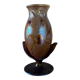 Vase en pâte de verre irisé signé JP Mateus 1995