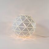 Modernist table lamp vintage white metal sphere 90s