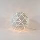 Modernist table lamp vintage white metal sphere 90s