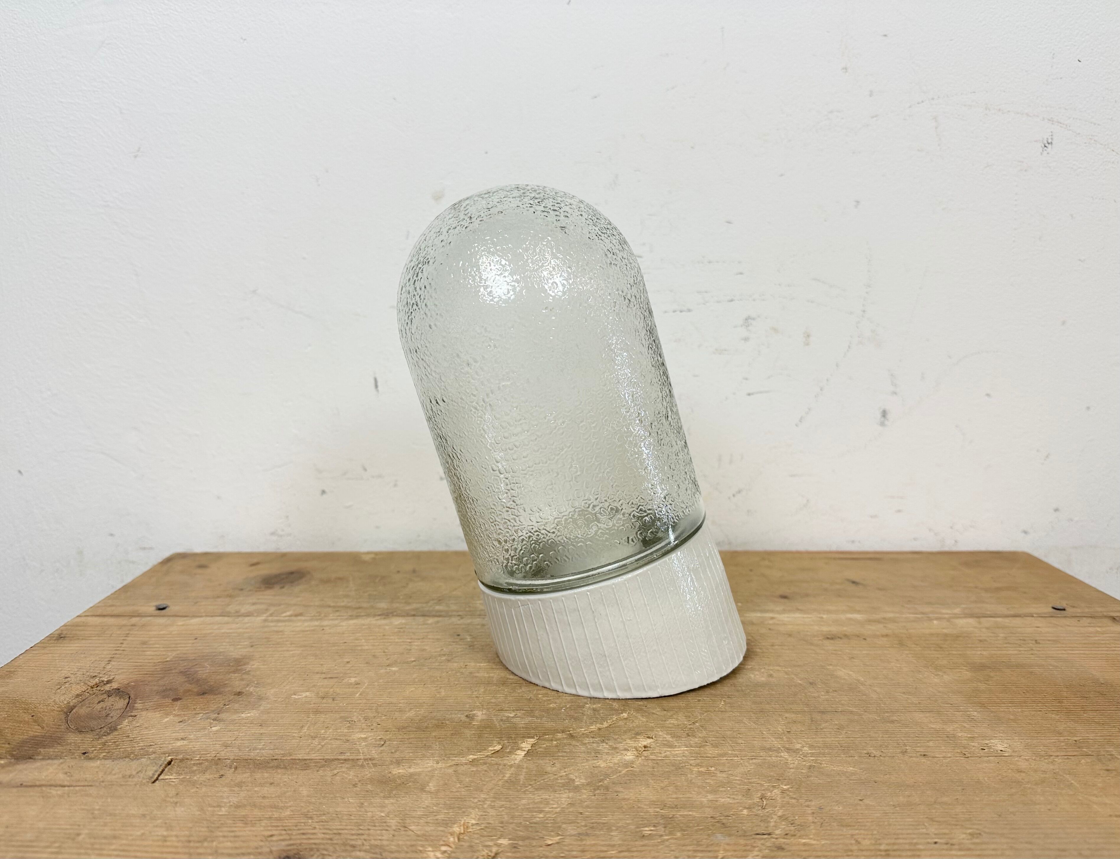 Vintage White Porcelain Wall Light, 1970s