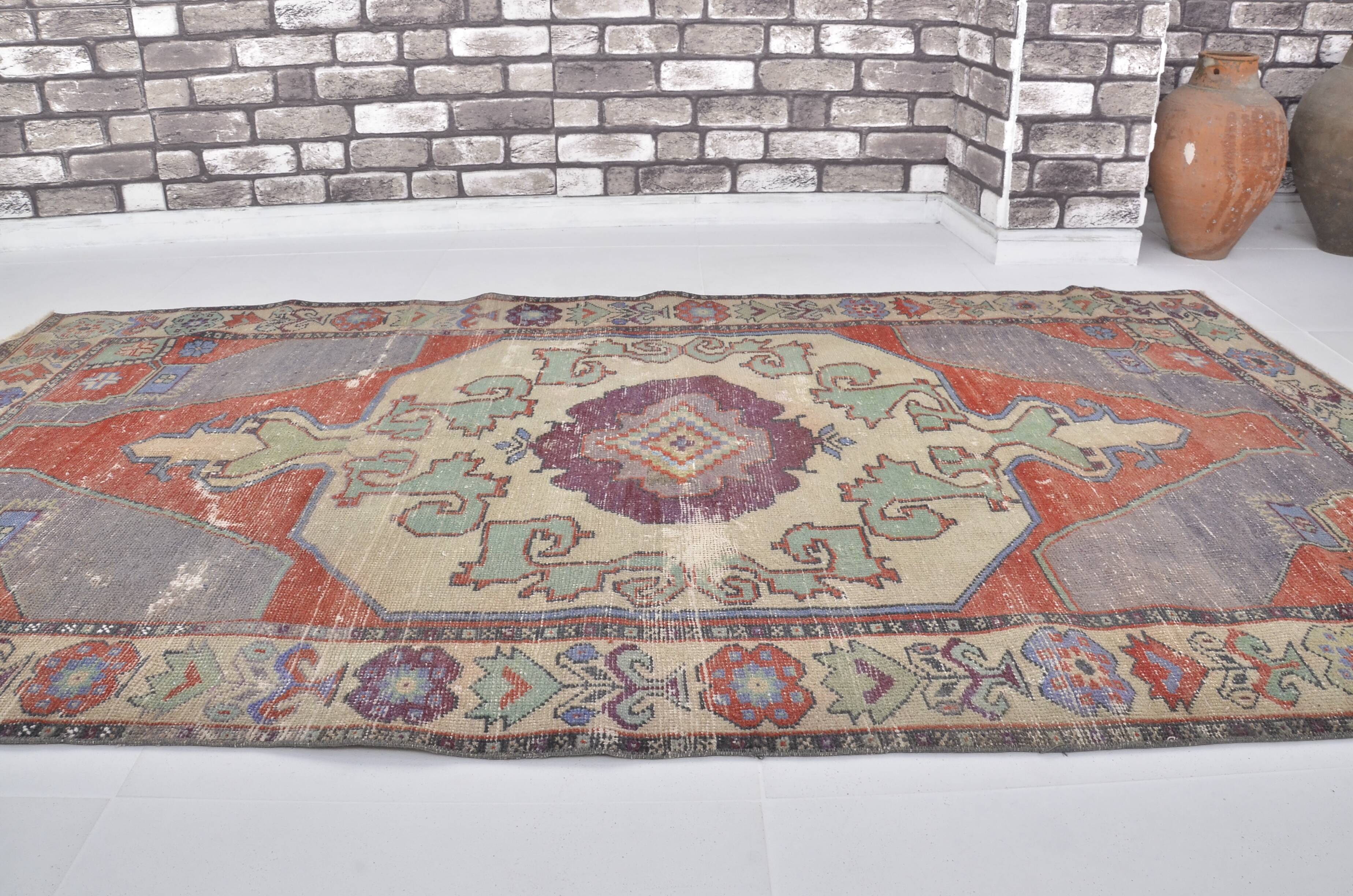 Oushak Floor Hnamdade Vintage Carpet sku 1342