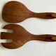 Pair of XXL Scandinavian service cutlery in solid teak 1960