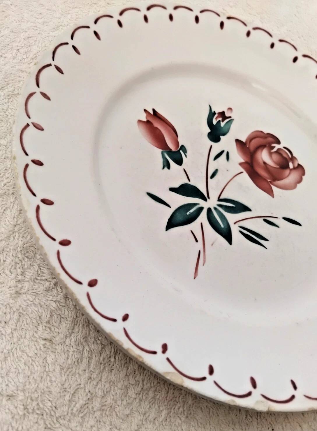 Set of 5 Vintage Badonviller Deep Plates