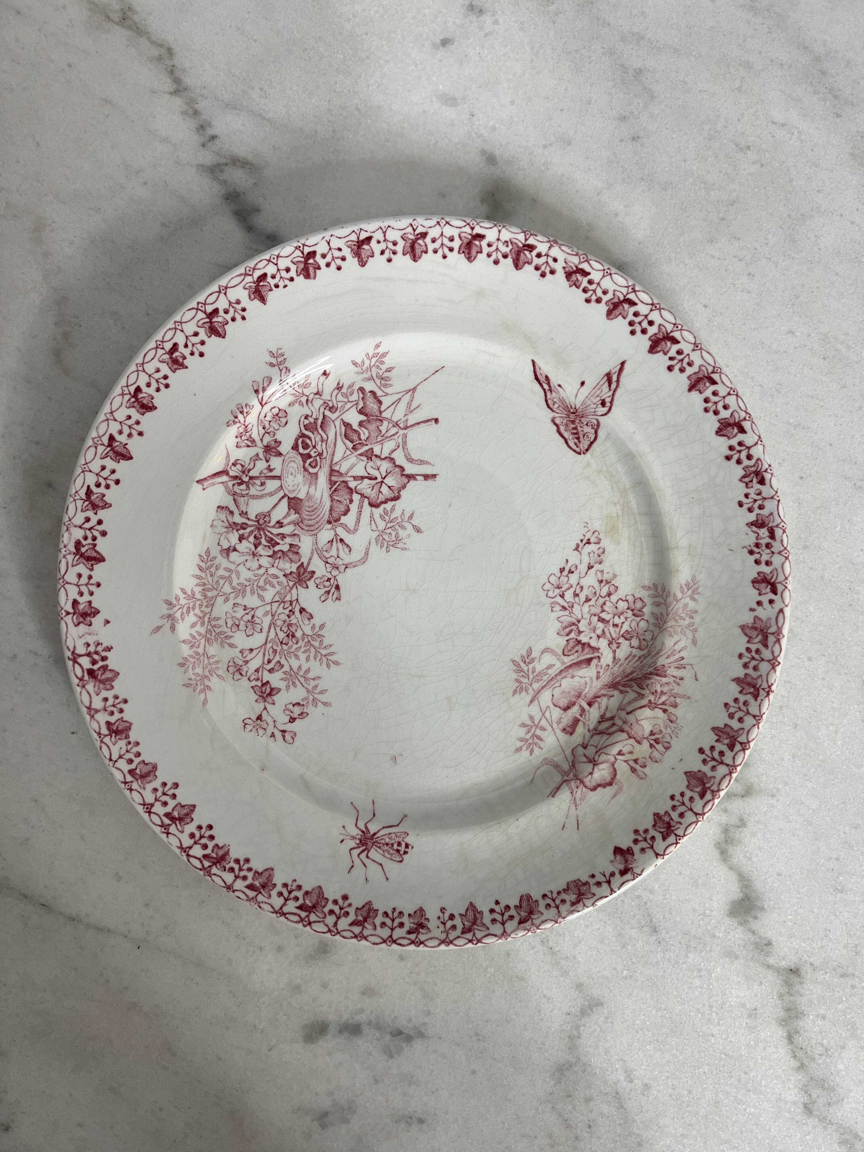 Set of 5 flat plates Terre de Fer Onnaing Moisson